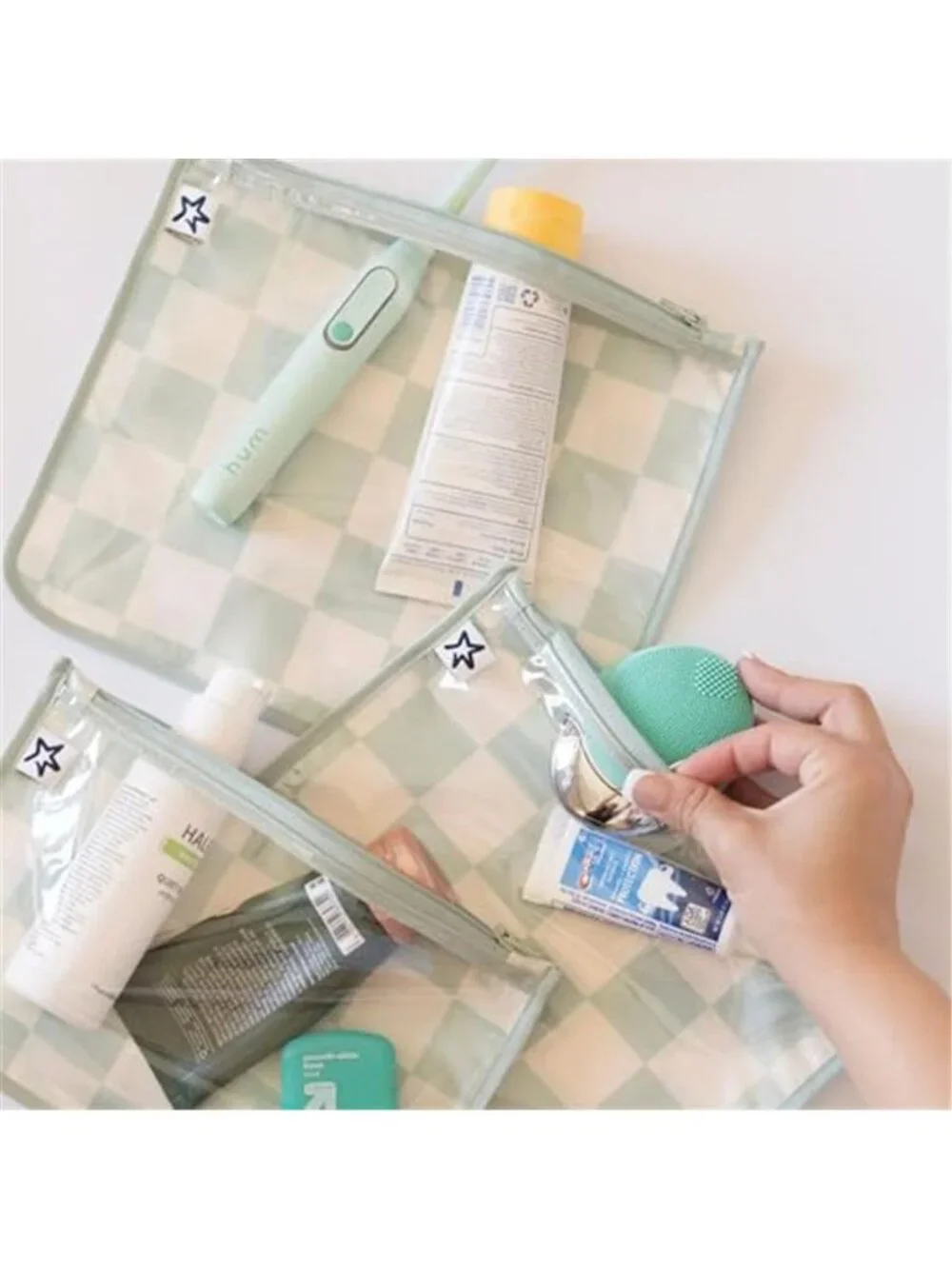 Clear Diaper Bag Organizer Pouches 3 Pack TSA Travel Baby Mom Toiletry Set